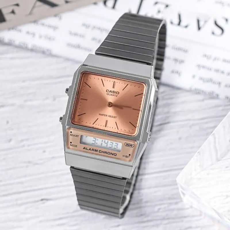 Casio Vintage Dual-time Watch- AQ-800ECGG-4A